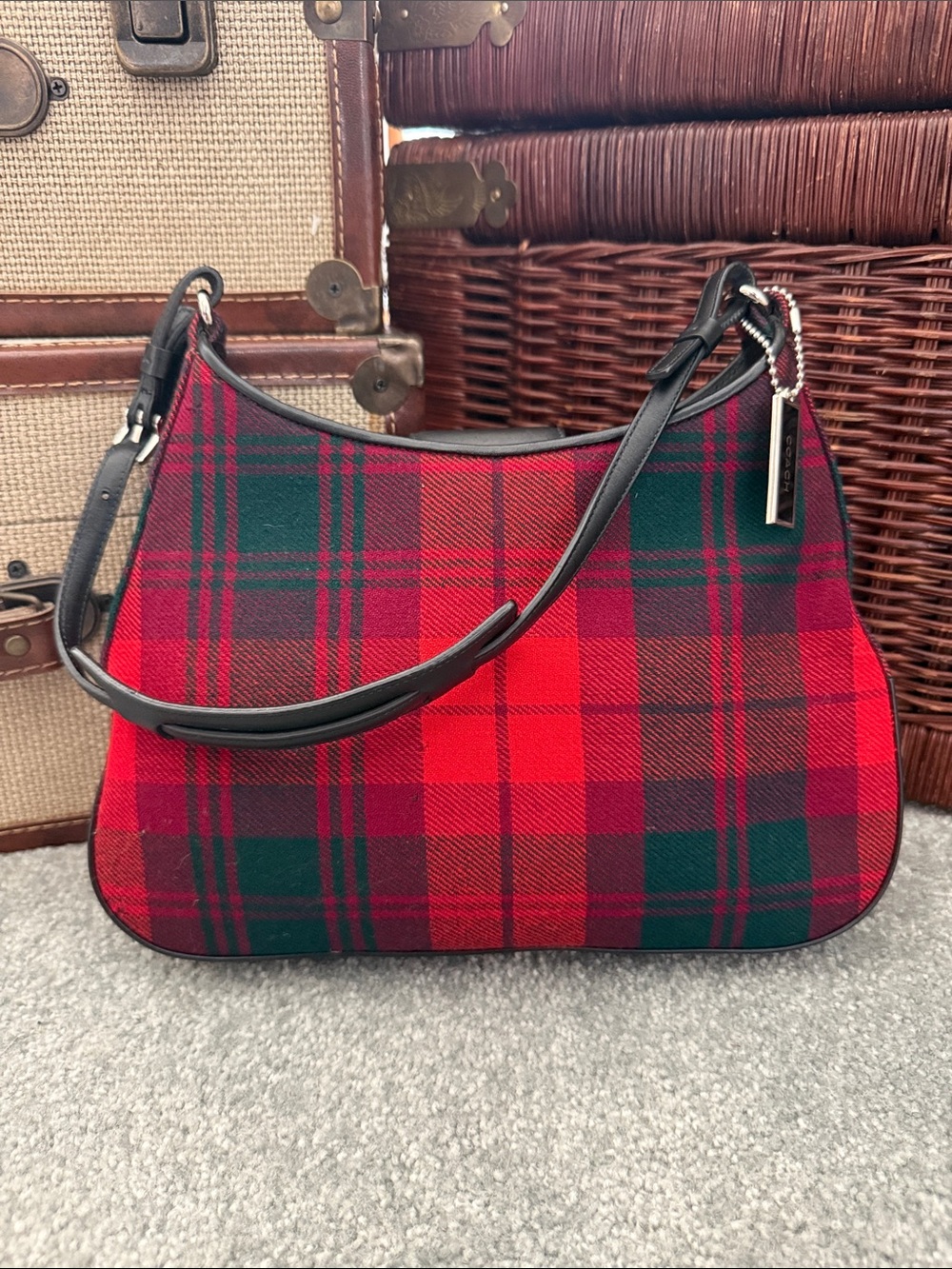 Coach Small Plaid Shoulder Bag